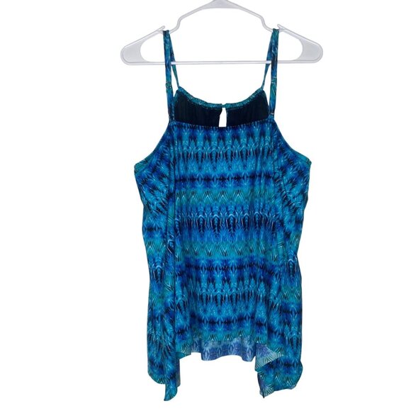 Miraclesuit Estilo Tankini Swim Top Womens 18DD Blue Resort‎ Plus Size - Picture 1 of 8
